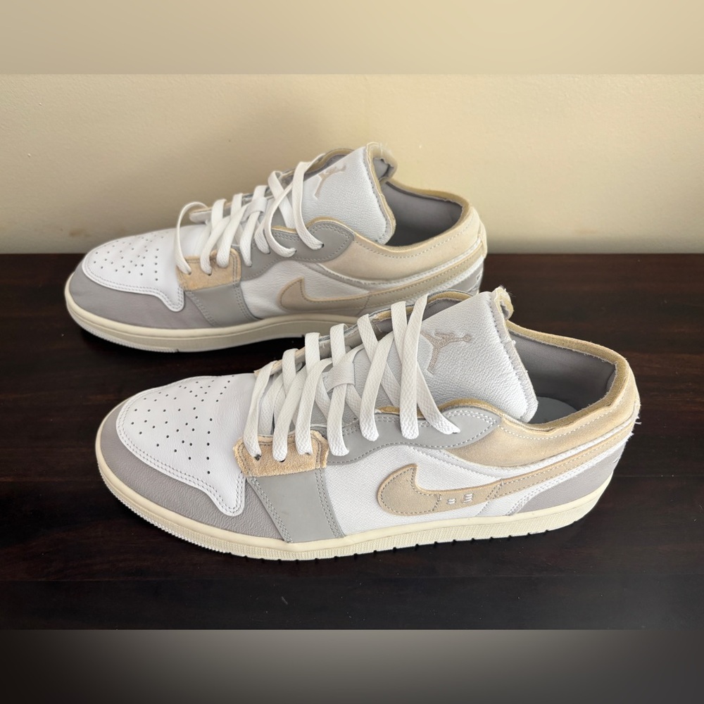 Mens Jordan 1 Off White/Gray